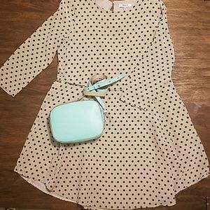 Madewell silk tee dress in dot size S